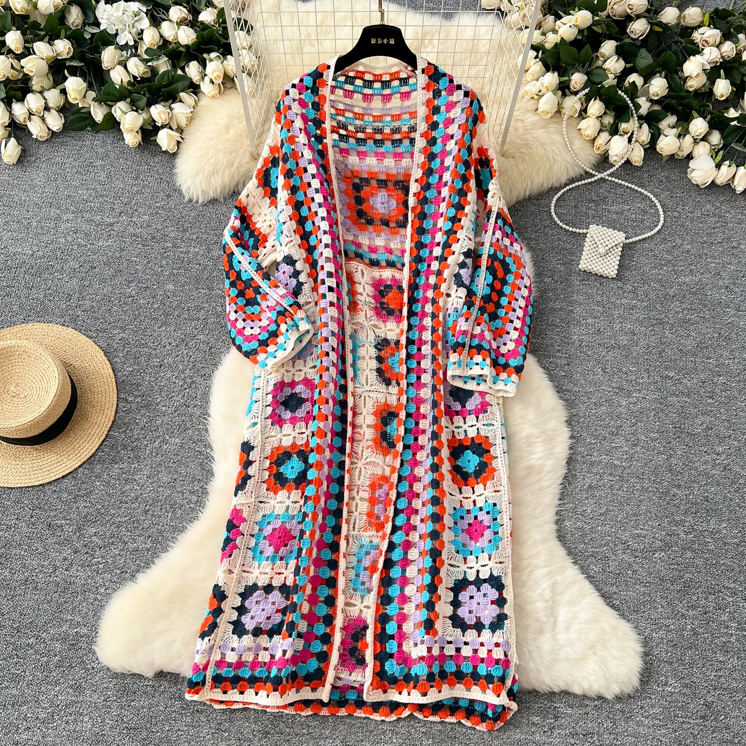 Crop Cardigan Vintage - Basics Long Sleeves Vintage Hollow Out