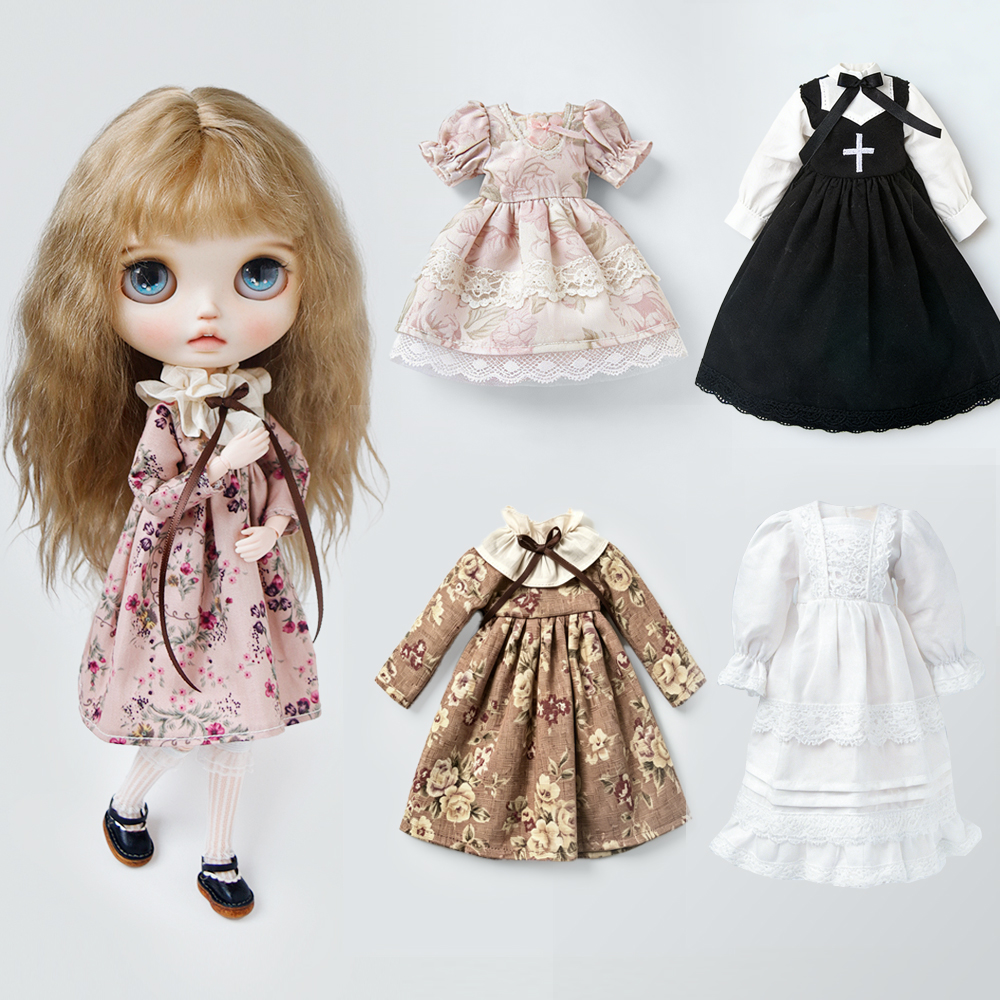 Vintage Fashion Doll - Blyth Clothes Lace Vintage Dress Shirt