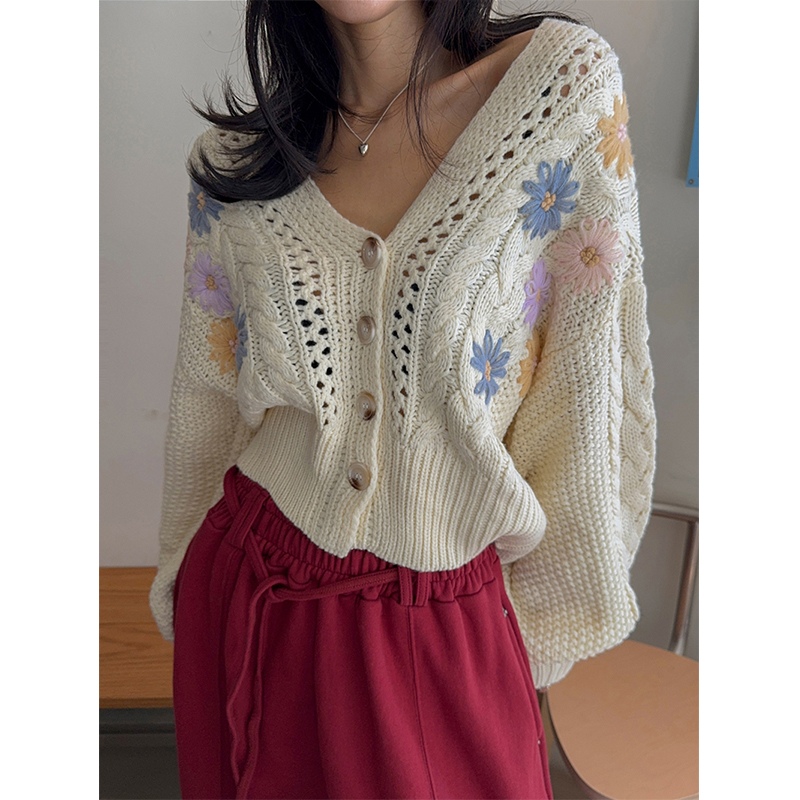 MEXZT Y2K Floral Knitted Cardi – Crop Cardigan Vintage Bewertung und Preis
