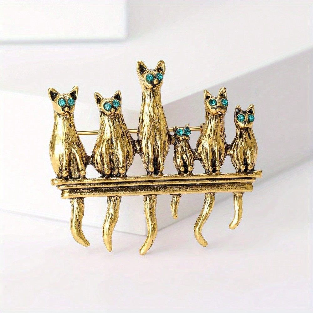 Vintage Gold-Tone Cat Family B – Vintage Fashion Enthusiasts Bewertung und Preis