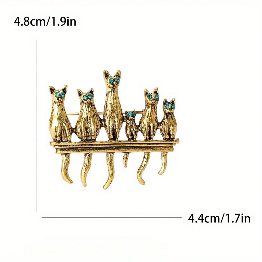 Vintage Gold-Tone Cat Family B – Vintage Fashion Enthusiasts Bewertung und Preis