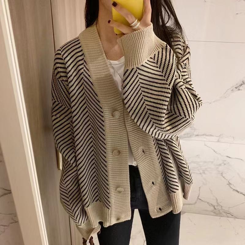 Autumn Winter Fashion Striped  – Crop Cardigan Vintage Bewertung und Preis