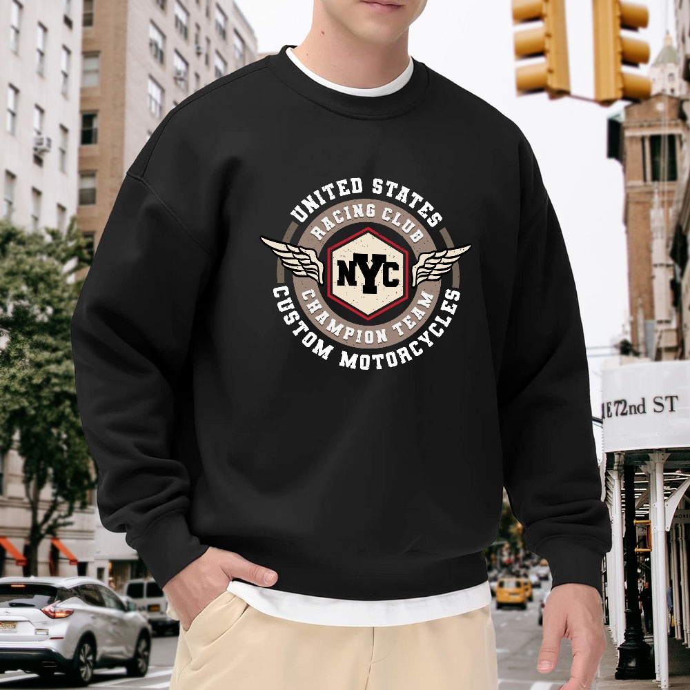 Men's Black Crew Neck Sweatshi – Vintage Fashion Nyc Bewertung und Preis