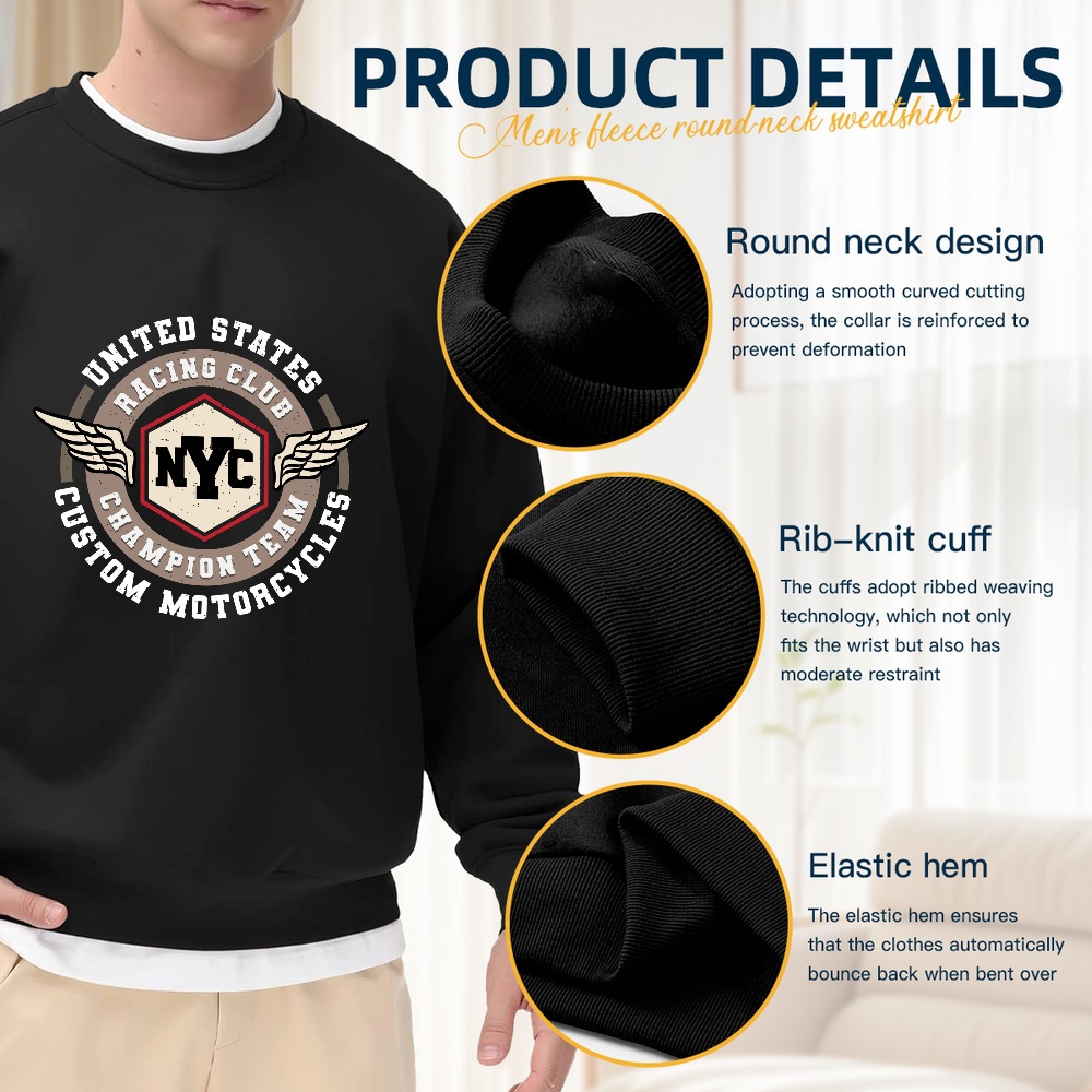 Men's Black Crew Neck Sweatshi – Vintage Fashion Nyc Bewertung und Preis