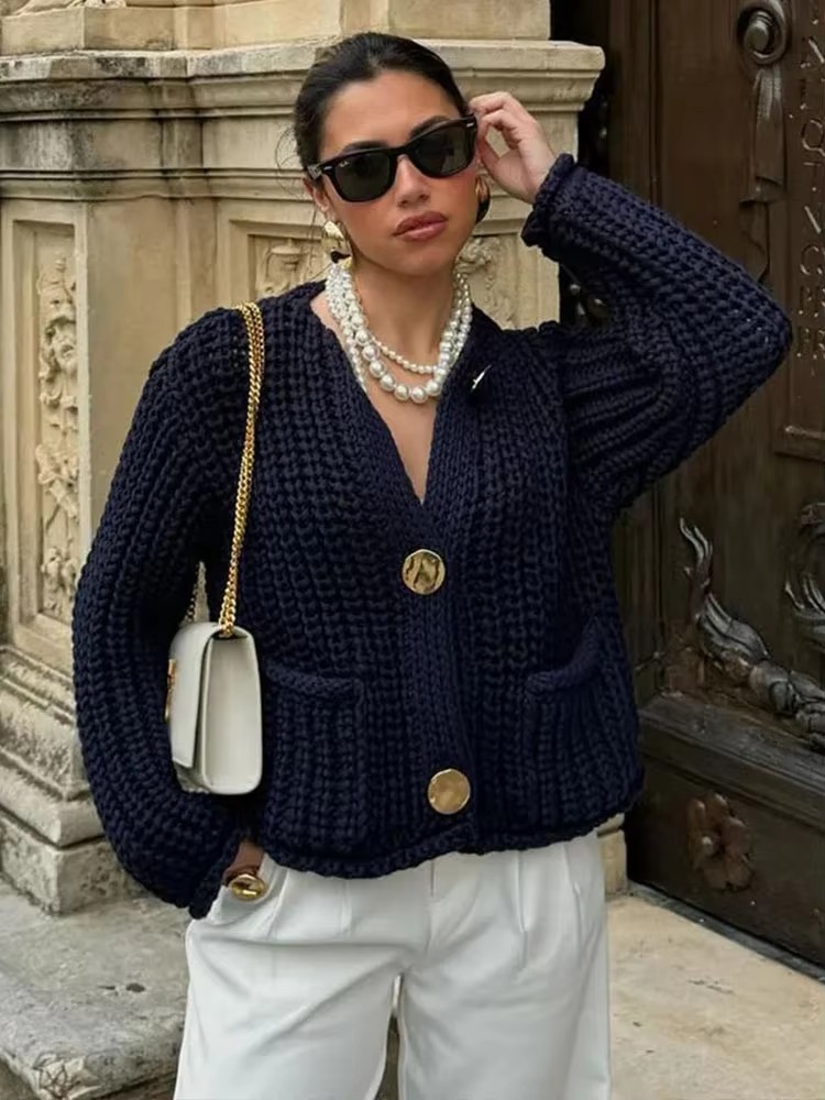 HH Autumn Knitted Cardigan For – Crop Cardigan Vintage Bewertung und Preis