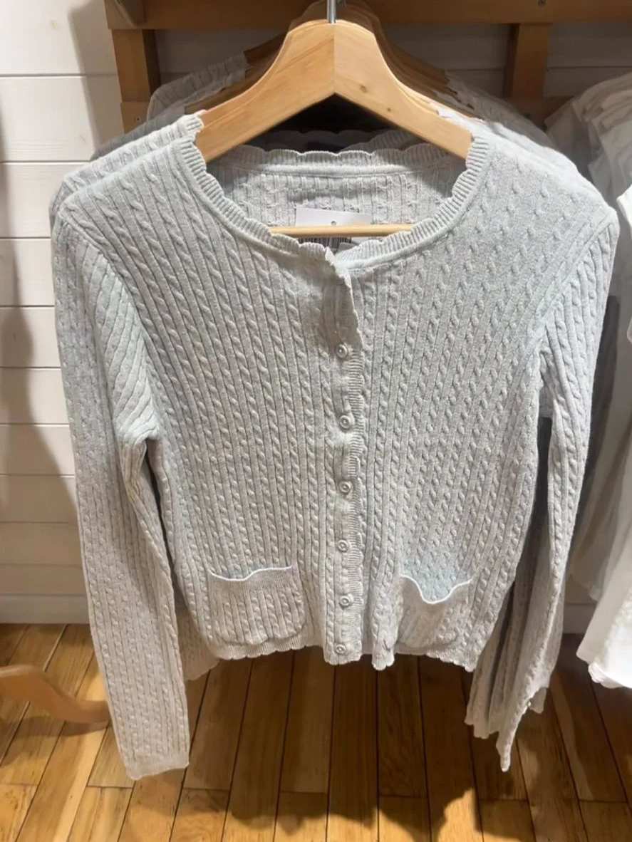 Pockets Twist Flower Knitted S – Crop Cardigan Vintage Bewertung und Preis
