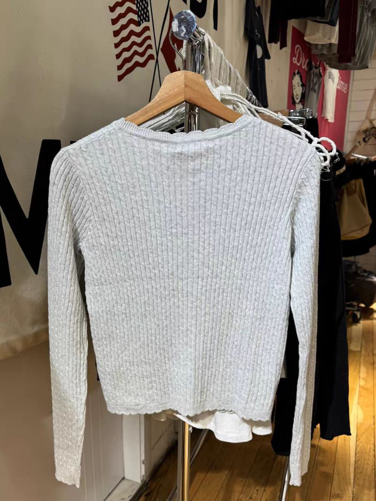 Pockets Twist Flower Knitted S – Crop Cardigan Vintage Bewertung und Preis