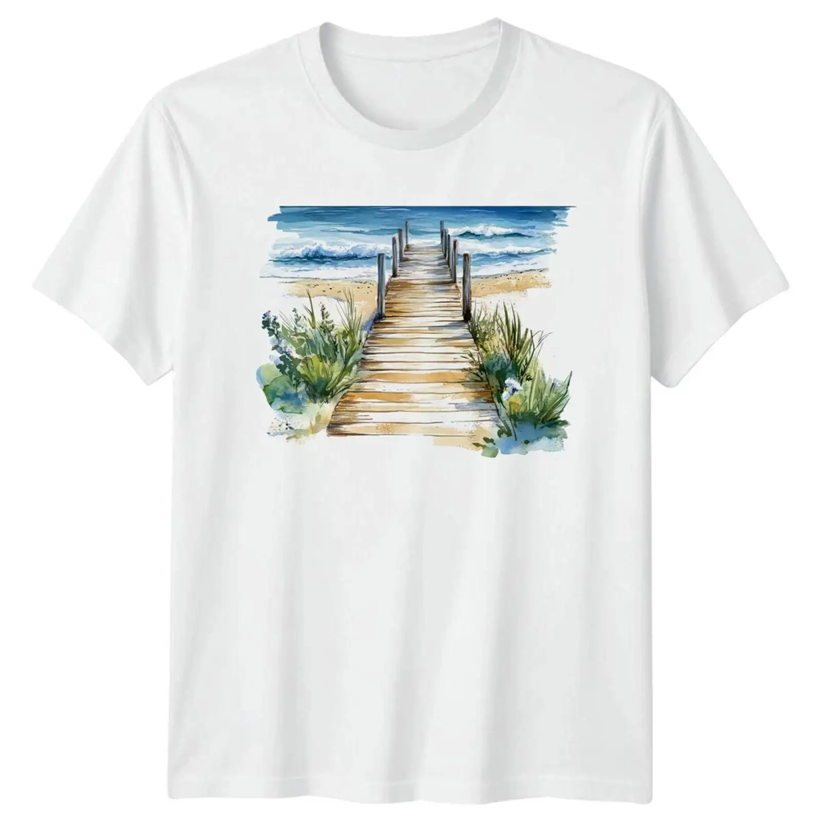 Aquarell Strand Ozean Küste He – Vintage Fashion Herren Bewertung und Preis