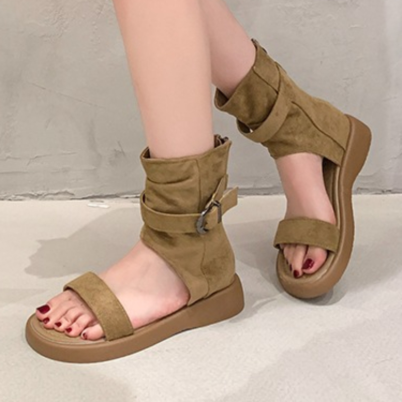 Women's Round Open Toe Solid C – Vintage And Modern Fashion Bewertung und Preis