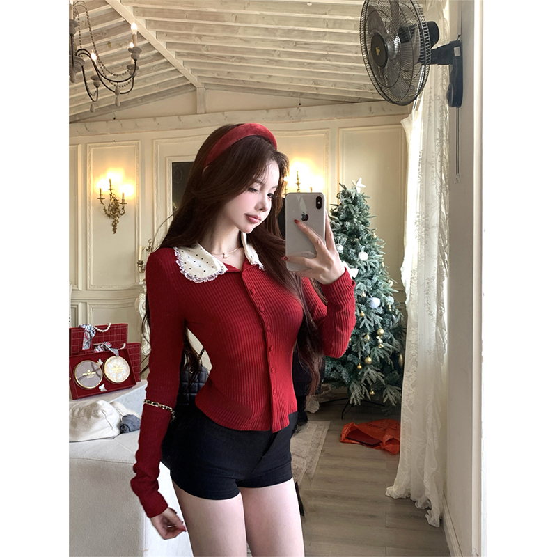MEXZT Vintage Red Knitted Card – Crop Cardigan Vintage Bewertung und Preis