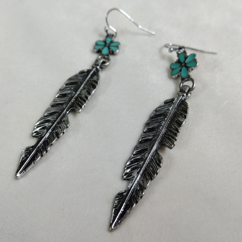 Antique Silver Feather Drop Ea – Vintage Fashion Jewelry Brands Bewertung und Preis