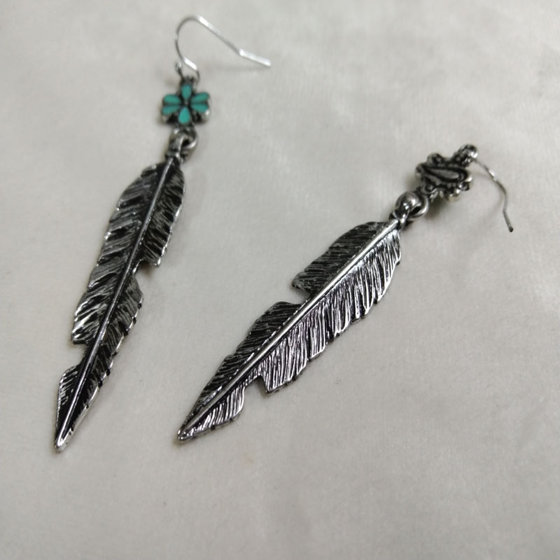 Antique Silver Feather Drop Ea – Vintage Fashion Jewelry Brands Bewertung und Preis