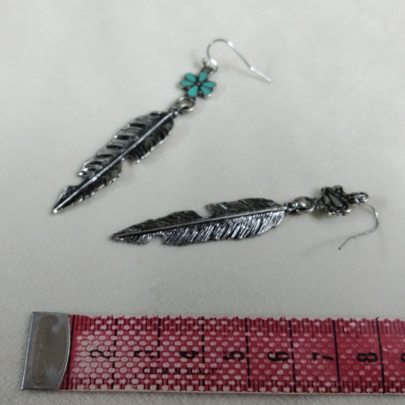 Antique Silver Feather Drop Ea – Vintage Fashion Jewelry Brands Bewertung und Preis