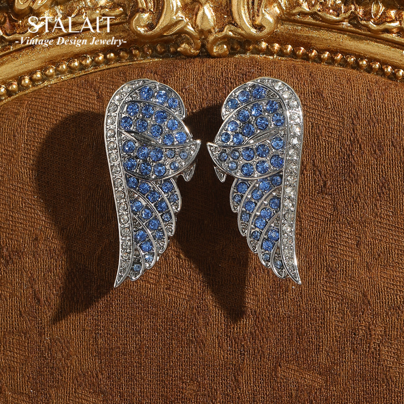 Vintage Angel Wing Blue Earrin – Vintage Fashion Jewelry Brands Bewertung und Preis
