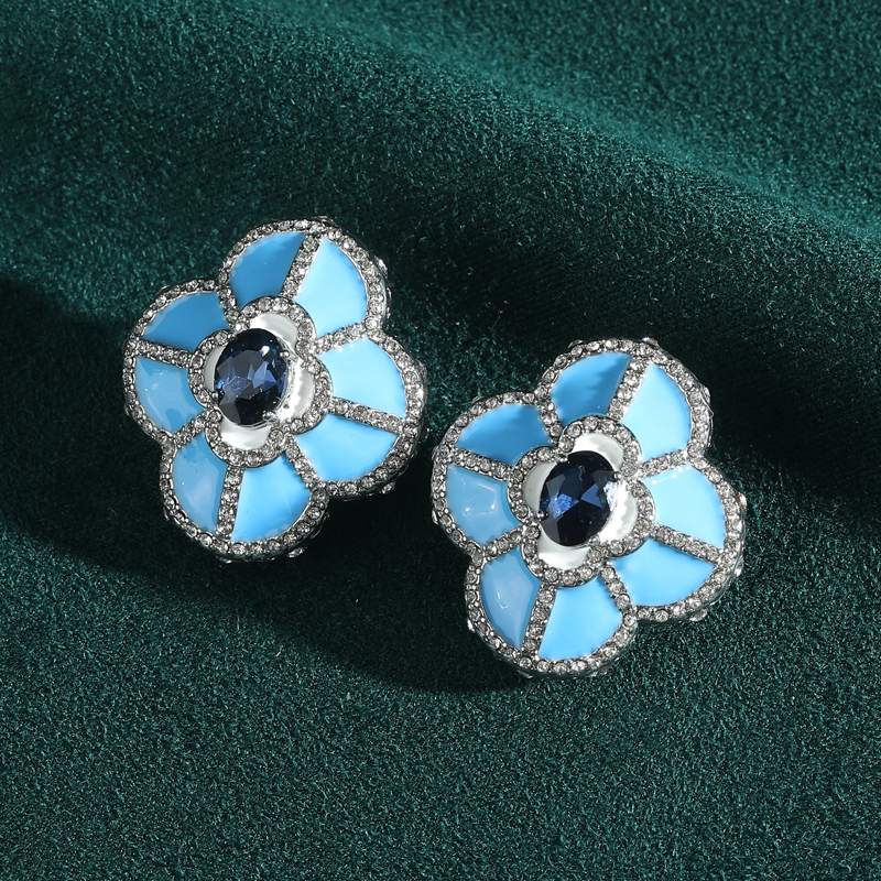 Vintage Four Leaves Blue Stud  – Vintage Fashion Jewelry Brands Bewertung und Preis