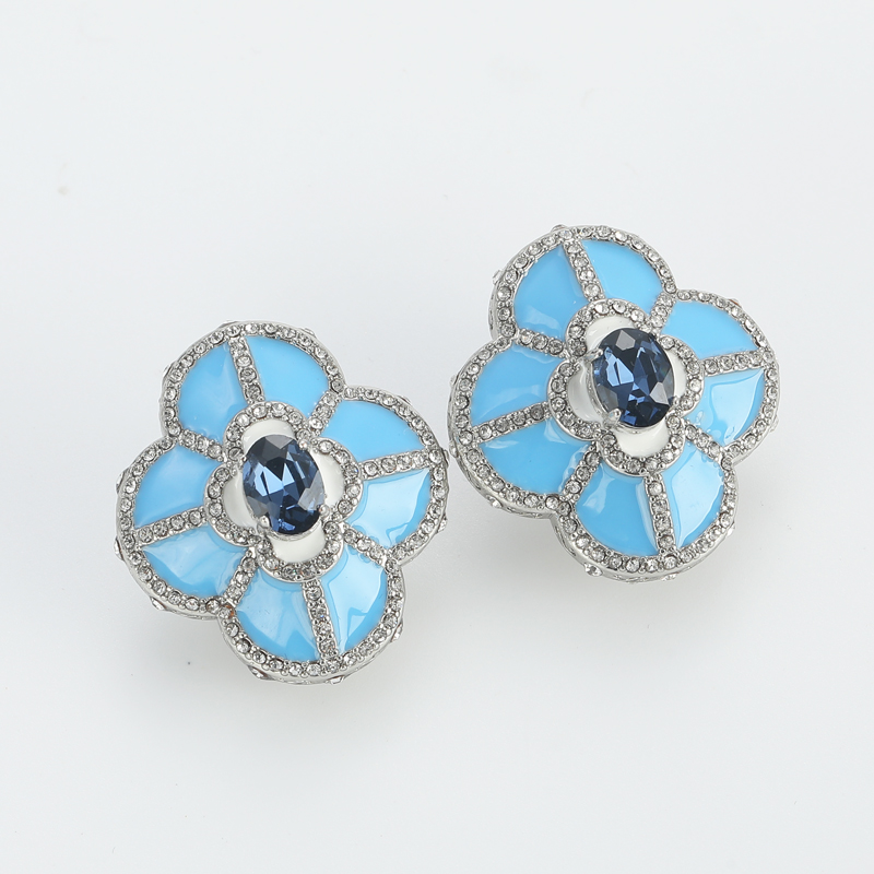 Vintage Four Leaves Blue Stud  – Vintage Fashion Jewelry Brands Bewertung und Preis